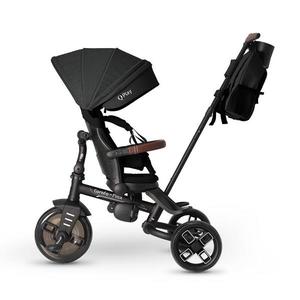 Tricicleta pentru copii Qplay Comfo Max Negru, ultrapliabila, scaun pivotant, roti eva, spatar reglabil imagine