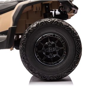 Atv electric pentru copii Can Am Outlander khaki, 4 motoare x 200W, scaun cu piele ecologica, roti eva, lumini led, panou multimedia usb, sd, mp3 si bluetooth imagine
