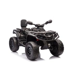 Atv electric pentru copii Can Am Outlander black, 4 motoare x 200W, scaun cu piele ecologica, roti eva, lumini led, panou multimedia usb, sd, mp3 si bluetooth imagine