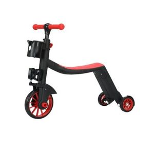 Trotineta multifunctionala 8in1 Doris Rosu tranformabila in tricicleta, bicicleta echilibru, trotineta, ghidon cu inaltime reglabila, usor de transformat, se adapteaza nevoile in crestere ale copilului, Sarcina admisa 50 kg imagine