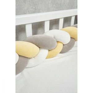 Protectie laterala pentru patut din catifea, impletita, 240 cm Trio Galben imagine