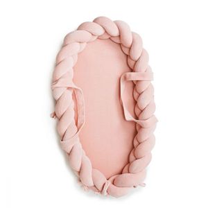 Babynest Roz pentru copii cu laterale impletite imagine