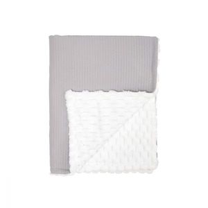 Patura din velur Cotton 3D Twins Gri 100x80 cm imagine