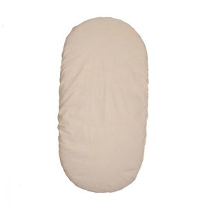 Cearsaf din bumbac cu elastic pentru carucior 90x50 cm Twins Crem imagine