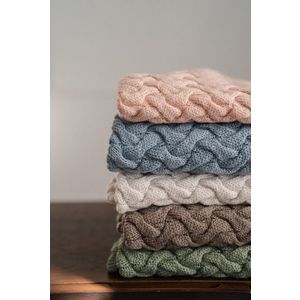 Paturica din lana merino pentru copii 85x85 cm La Millou Stoned Blue imagine
