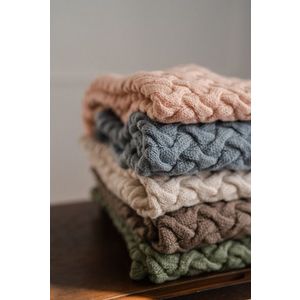 Paturica din lana merino pentru copii 85x85 cm La Millou Stoned Green imagine