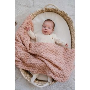 Paturica din lana merino pentru copii 85x85 cm La Millou Stoned Pink imagine