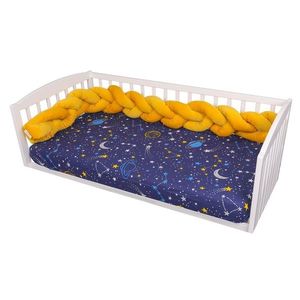 Protectie impletita pentru patut 180 cm Bumper din Velvet Amber imagine