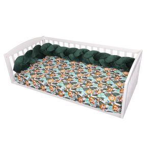 Protectie impletita pentru patut 180 cm Bumper din Velvet Olive imagine