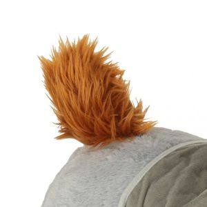 Calut gonflabil de sarit pentru copii, Ikonka grey, realizat din cauciuc imbracat in plus pufos, dimensiune 55 x 23 x 49 cm, cu pompa inclusa imagine