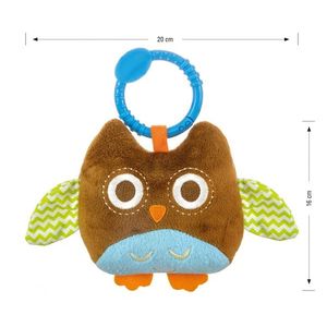 Jucarie din plus pentru agatat, cu clopotel Happy Owl Brown imagine