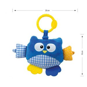 Jucarie din plus pentru agatat, fosnaie si vibreaza Cutie Owl Blue imagine