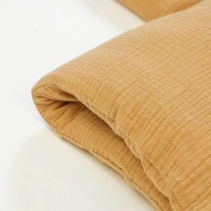 Lenjerie de pat cu 2 piese din muselina, Little Amy, Camel, 100x135 cm imagine