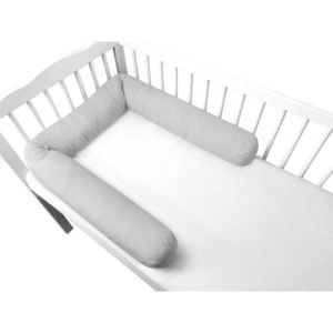Aparatoare pentru patut MimiNu, tip rulou, cu husa detasabila, lungime 180 cm, din bumbac Colectia Royal Grey imagine