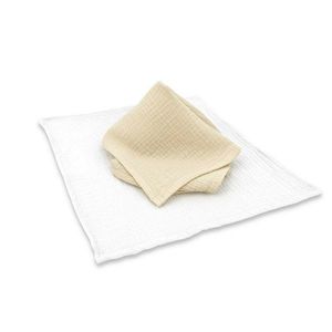 Set 2 museline Qmini Warm beige si Cream, multifunctionale, bumbac dublu, 30x30 cm imagine