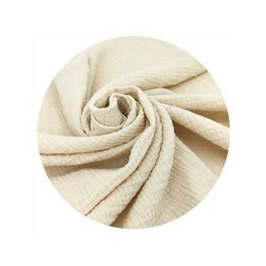 Sac de dormit Qmini Warm Beige cu picioruse, de iarna, din muselina dubla, cu fermoar pe mijloc, 90 cm, S imagine