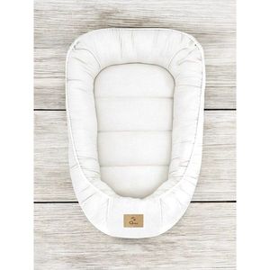 Cosulet pentru bebelusi Qmini Cream Baby Nest 55x75 cm, husa din muselina dubla imagine
