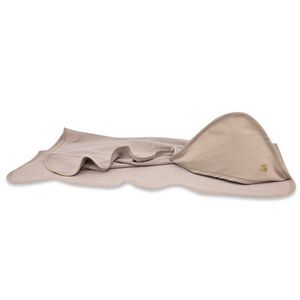 Prosop cu gluga Qmini Mocha, dimensiune 100x100 cm, din bambus si bumbac interlock imagine