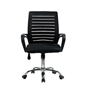 Scaun ergonomic de birou, baza otel cromat, inaltime reglabila 87-97 cm, rotativ, manere imagine