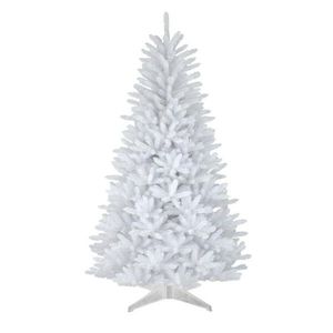 Brad artificial white pin, inaltime 150 cm, crengute albe, suport imagine
