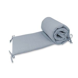 Aparatoare pentru patut Qmini Jeans, din muselina dubla, 180x30 cm, cu panglici imagine