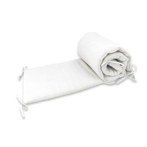 Aparatoare pentru patut Qmini Cream, din muselina dubla, 180x30 cm, cu panglici imagine