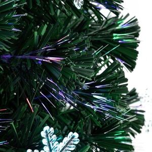 Brad artificial, cu fibra optica si fulgi de zapada, 180 cm, lumineaza multicolor imagine
