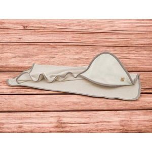 Prosop cu gluga Qmini Beige, 80x80cm, din bambus si bumbac interlock imagine