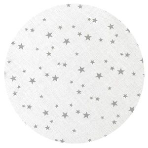 Sac de dormit MimiNu Mini Gray Stars, de iarna, din bumbac, cu fermoar lateral, capse pe umar, 74 cm, 0-6 luni imagine