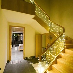 Perdea de lumini, 200 led-uri, tip sloi de gheata, alb cald cu lumina statica, lungime 5 m imagine