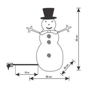 Figurina om de zapada luminos, 90 cm, acril, 80 led-uri, ip44, alimentare retea imagine