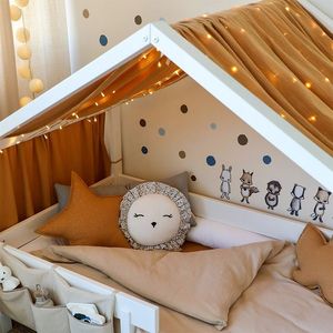 Baldachin muselina pentru pat tip casuta, Little Amy, Camel, 430 cm imagine