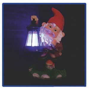 Lampa solara pitic cu felinar pentru curte, iluminare multicolora imagine