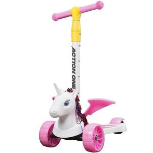 Trotineta cu roti luminoase si late Flying Unicorn, Action One, Roz imagine