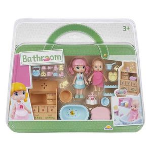 Set de joaca cu papusa si bebelus, Sunman, Bathroom imagine