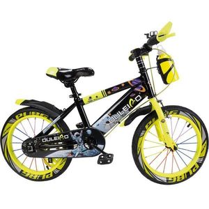 Bicicleta copii 5-7 ani, cu roti ajutatoare, Action One Genesis, 16 inch, Verde Neon imagine