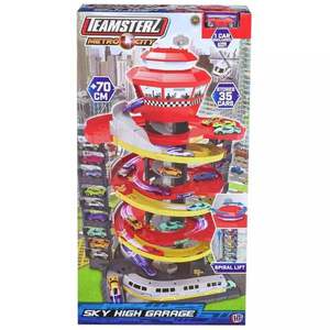 Set de joaca cu o masinuta, Teamsterz, Metro City, Sky High Garage, 70 cm imagine