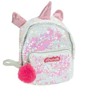 Rucsac cu paiete reversibile, bretele reglabile si buzunar frontal, Nice, Girabrilla, Unicorn imagine