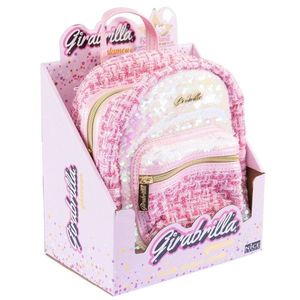 Ghiozdan din material tweed, cu paiete reversibile, Nice, Glamour Girabrilla imagine
