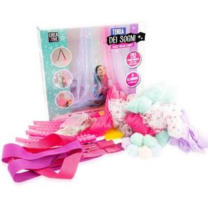 Baldachin decorativ, Nice, Tenda dei Sogni, cu lumini LED si tulle colorat, Girabrilla imagine