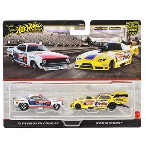 Set 2 masini metalice, Hot Wheels, 72 Plymouth Cuda FC si Rob N Pinks, JBL01 imagine