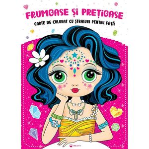Frumoase si pretioase, Carte de colorat cu strasuri pentru fata imagine