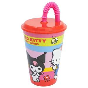 Pahar cu pai, Stor, Hello Kitty and Friends, 430 ml imagine
