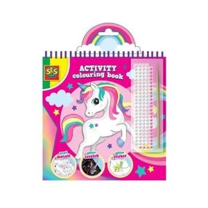 Carte colorat 3 in 1 de copii cu animale, sclipici si perle adezive imagine