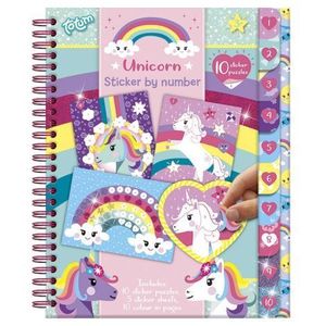 Set creativ cu abtibilduri cu unicorni, lipeste pe numere imagine