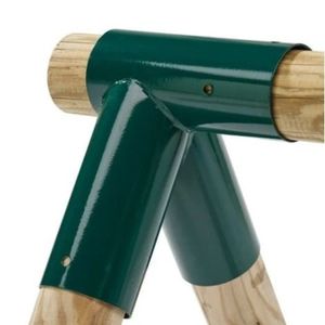 Coltar verde pentru leagane, metalic, dreapta, 100/80, pentru lemn rotund imagine