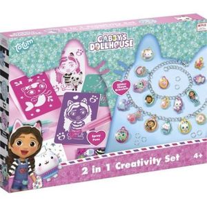 Set creativ 2 in 1, Bratari cu sclipici si carioci spray, Gabby s Dollhouse imagine