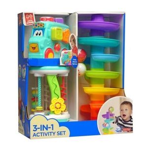 Set 3 in 1 - autobuz cu sortator, cilindru & turnulet cu bile imagine