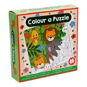 Set DIY Coloreaza propriul puzzle - animale din jungla imagine