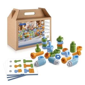 Suruburi si piulite, set de activitati cu 84 piese, Guidecraft imagine